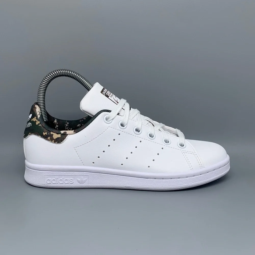 Adidas Stan Smith J ID7219 White Camo Shoes Youth Sz 4‎ EU 36